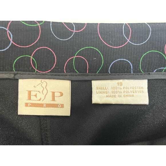 EP Pro Tech Golf Skort Size 18 Black Color Circle Side Zip Back Pocket - Picture 3 of 12